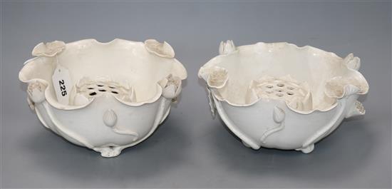 Two Chinese blanc de chine lotus bowls